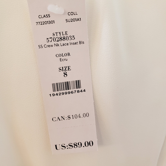 NWT White House Black Market white blouse … - Picture 6 of 6